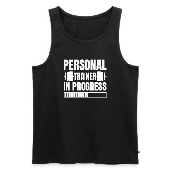 Powerlifting Bodybuilder Personal Trainer Progress - Men's Premium Organic Tank Top - black - Front - Michal (187cm)