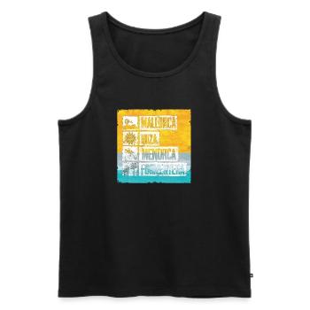 Balearic Islands Retro Stamp - Men's Premium Organic Tank Top - black - Front - AI Model Male 178 light (178cm)