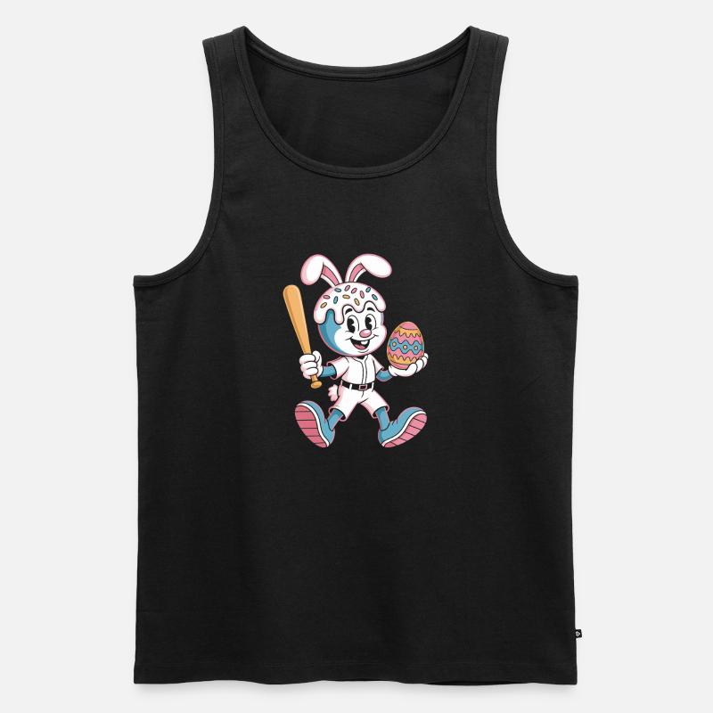 Hoppelhase with Easter egg - Men's Premium Organic Tank Top - black