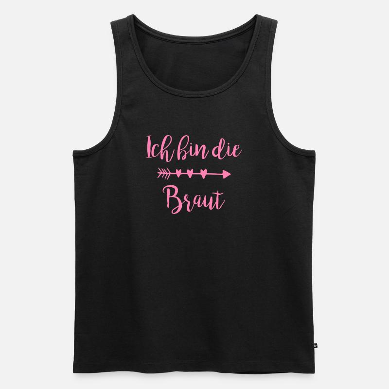 Ich bin die Braut Herzpfeil Script - Männer Premium Bio Tank Top - Schwarz