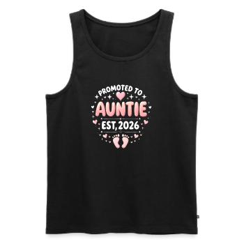Aunt 2026 Aunt 2026 Promoted to Aunt 2026 - Men's Premium Organic Tank Top - black - Front - AI Model Male 178 light (178cm)