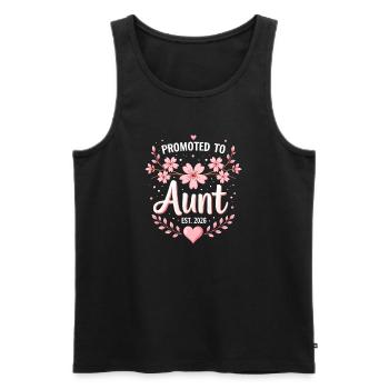 Aunt 2026 Aunt 2026 Promoted to Aunt 2026 - Men's Premium Organic Tank Top - black - Front - AI Model Male 178 light (178cm)