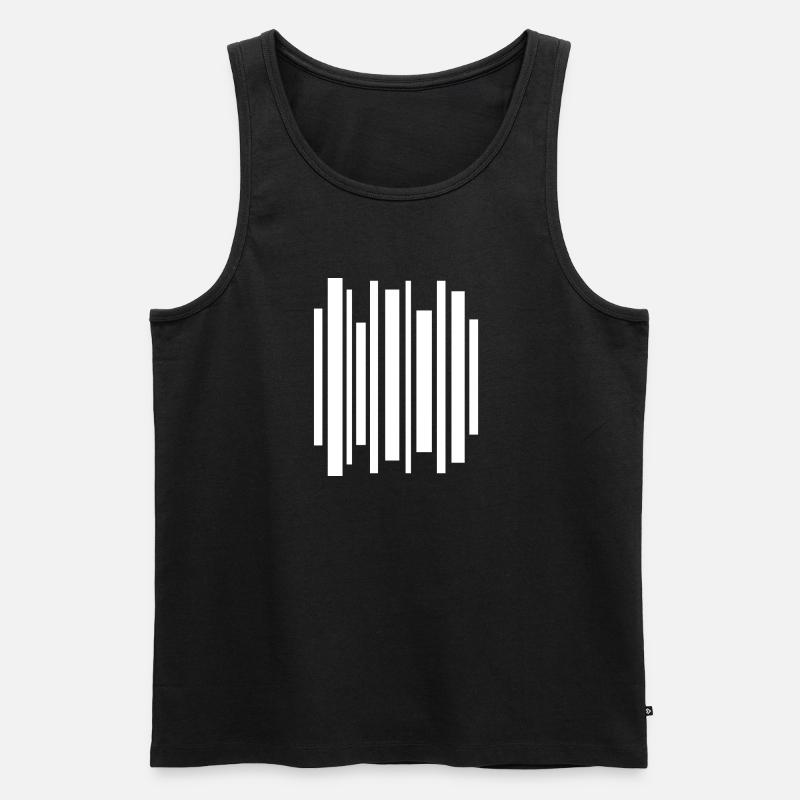 Minimal Stripes Barcode-Mosaik - Männer Premium Bio Tank Top - Schwarz