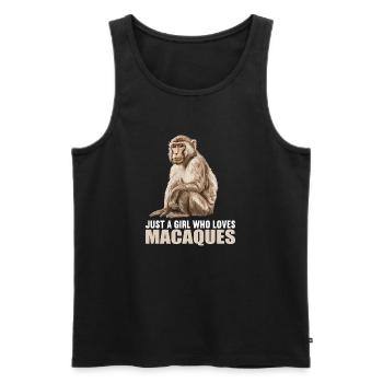 Makaken Makake - Männer Premium Bio Tank Top - Schwarz - Vorne - Michal (187cm)