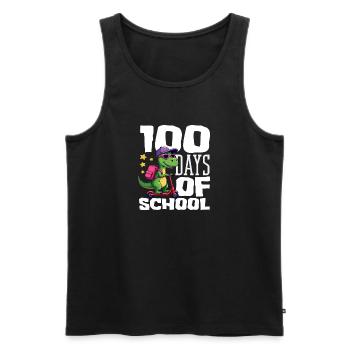 100 Tage Schule Dinosaurier Roller - Männer Premium Bio Tank Top - Schwarz - Vorne - Michal (187cm)