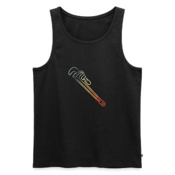 Look rétro de clé à tuyau à Molette - Débardeur bio Premium Homme - noir - Devant - AI Model Male 178 light (178cm)