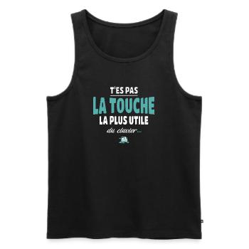 T'es pas la touche la plus utile du clavier - Débardeur bio Premium Homme - noir - Devant - AI Model Male 178 light (178cm)