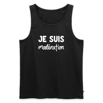 Je suis Moderation - humor duo aperitif - Men's Premium Organic Tank Top - black - Front - AI Model Male 178 light (178cm)