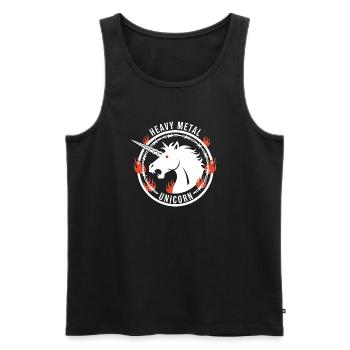 Licorne Heavy Metal - Einhorn Rock - Débardeur bio Premium Homme - noir - Devant - AI Model Male 178 light (178cm)