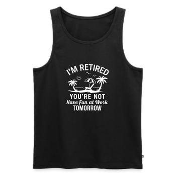 I'm Retired - Beach Fun - Men's Premium Organic Tank Top - black - Front - Michal (187cm)