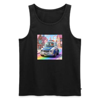 Polizei Abenteuer Zuckerstadt - Männer Premium Bio Tank Top - Schwarz - Vorne - AI Model Male 178 light (178cm)