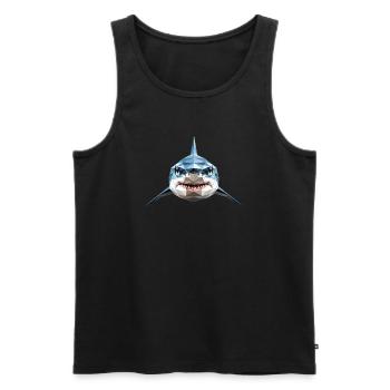 Requin Requin tigre Plongeur Requins mignons Grand requin blanc - Débardeur bio Premium Homme - noir - Devant - AI Model Male 178 light (178cm)