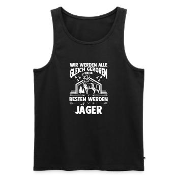 Jagd Jagen Waidmann Jäger - Männer Premium Bio Tank Top - Schwarz - Vorne - Michal (187cm)