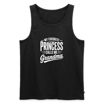 My favorite princess calls grandma - Men's Premium Organic Tank Top - black - Front - AI Model Male 178 light (178cm)