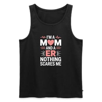 Cadeau des proverbes des urgences pour les aidants - Débardeur bio Premium Homme - noir - Devant - Michal (187cm)