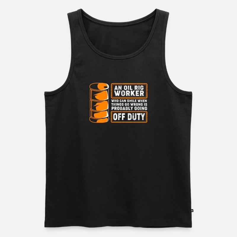 Bohrinsel Ölfeld - Männer Premium Bio Tank Top - Schwarz