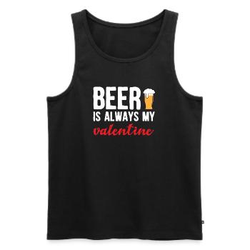 La bière est mon art de bière artisanale drôle de Saint-Valentin - Débardeur bio Premium Homme - noir - Devant - Michal (187cm)