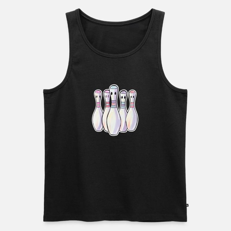 Bowling Pins Comic Look - Männer Premium Bio Tank Top - Schwarz