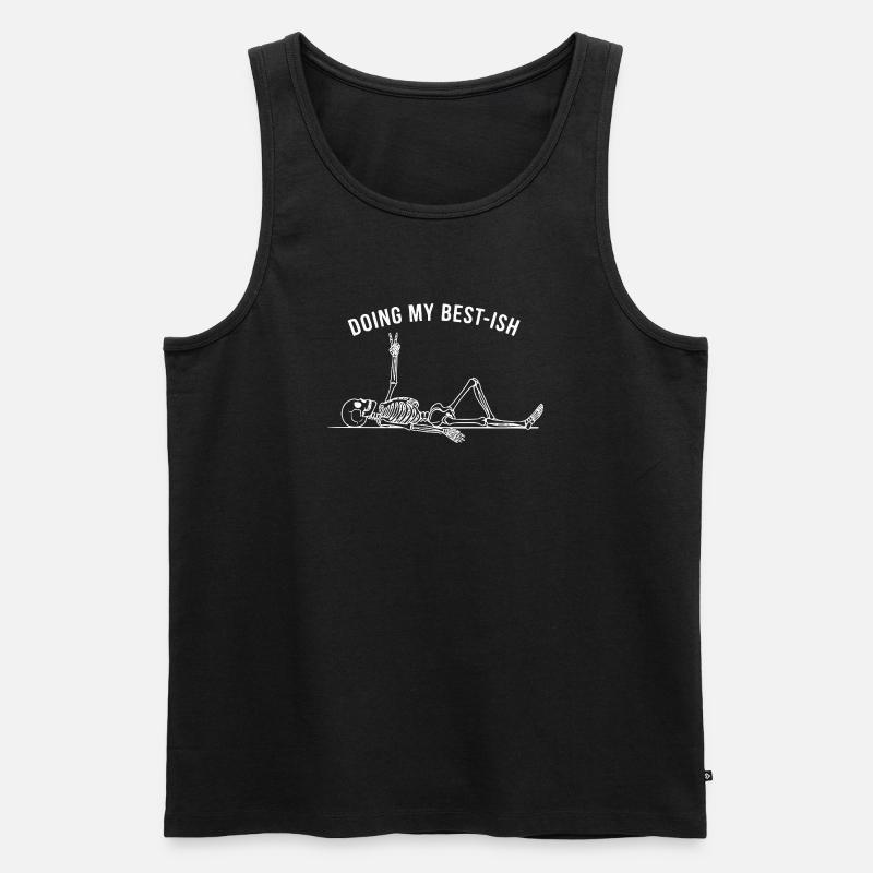 Doing My Best-Ish Skeleton - Männer Premium Bio Tank Top - Schwarz