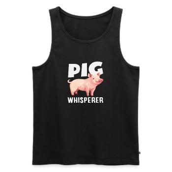Chuchoteur de cochons Fermier drôle Fermier - Débardeur bio Premium Homme - noir - Devant - Michal (187cm)