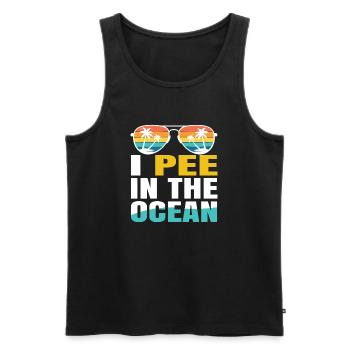 I Pee In The Ocean Spruch Retro Sonnenbrille - Männer Premium Bio Tank Top - Schwarz - Vorne - Michal (187cm)