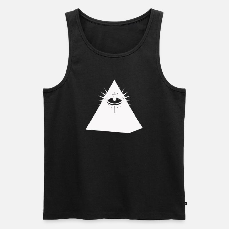Symbole de l’œil pyramidal Illuminati - Débardeur bio Premium Homme - noir