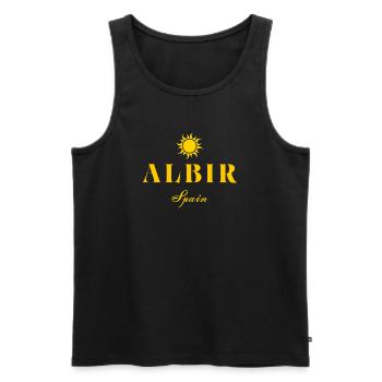 Albir Spain Suncrest - Men's Premium Organic Tank Top - black - Front - AI Model Male 178 light (178cm)