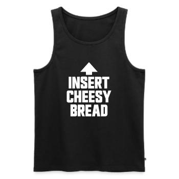 Cheese bread (favorite food) - Men's Premium Organic Tank Top - black - Front - AI Model Male 178 light (178cm)