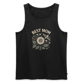 Meilleur motif floral cadeau pour la fête des mères avec un oiseau - Débardeur bio Premium Homme - noir - Devant - Michal (187cm)