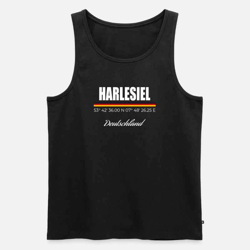 Harlesiel - Männer Premium Bio Tank Top - Schwarz