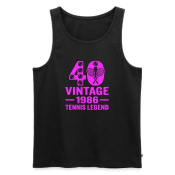 40e anniversaire du tennis 1986, chemise élégante - Débardeur bio Premium Homme - noir - Devant - Michal (187cm)
