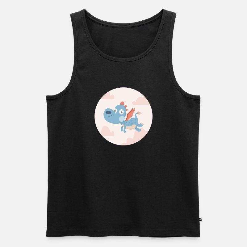 Blauer Drache - Männer Premium Bio Tank Top - Schwarz