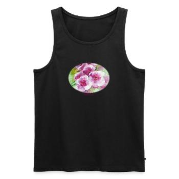 Grace - Vibrant Spring Blossom Ellipse - Men's Premium Organic Tank Top - black - Front - AI Model Male 178 light (178cm)