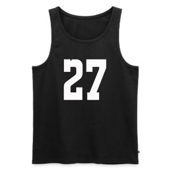 Ziffern 27 Kontrast-Design - Männer Premium Bio Tank Top - Schwarz - Vorne - AI Model Male 178 light (178cm)
