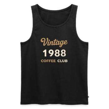 Vintage 1988 – Coffee Club Retro Birth Year - Men's Premium Organic Tank Top - black - Front - Michal (187cm)