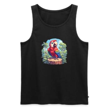 Aras Ara - Männer Premium Bio Tank Top - Schwarz - Vorne - Michal (187cm)