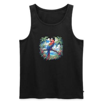 Aras Ara - Männer Premium Bio Tank Top - Schwarz - Vorne - Michal (187cm)