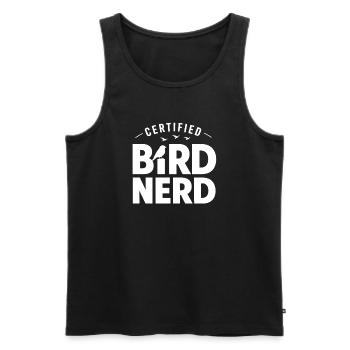 Observation des oiseaux Ornithologue Nerd - Débardeur bio Premium Homme - noir - Devant - AI Model Male 178 light (178cm)