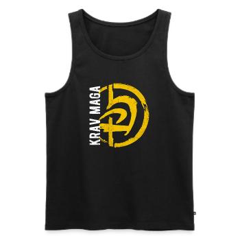 Kravmaga Krav Self Defense Gym GYM - Men's Premium Organic Tank Top - black - Front - AI Model Male 178 light (178cm)