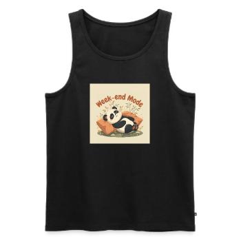 Panda Weekend Relaxed Mode - Men's Premium Organic Tank Top - black - Front - AI Model Male 178 light (178cm)