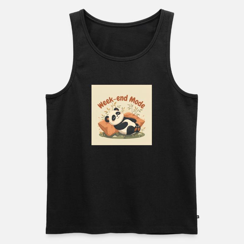 Panda Weekend Entspannter Modus - Männer Premium Bio Tank Top - Schwarz