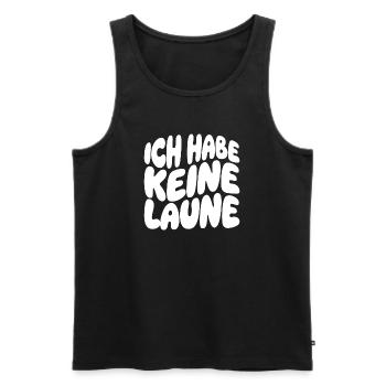 Ich Habe Keine Laune Retro Schrift - Männer Premium Bio Tank Top - Schwarz - Vorne - AI Model Male 178 light (178cm)