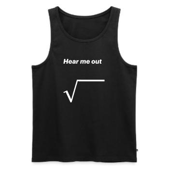 Hear me out - Männer Premium Bio Tank Top - Schwarz - Vorne - AI Model Male 178 light (178cm)