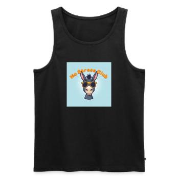 No Stress Club Donkey - Men's Premium Organic Tank Top - black - Front - AI Model Male 178 light (178cm)