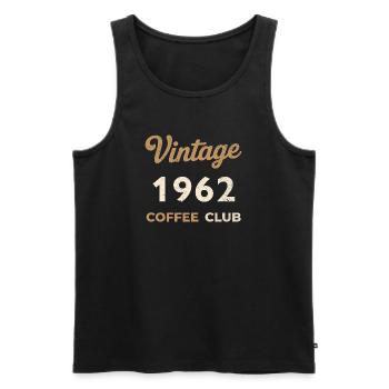 Vintage 1962 – Coffee Club Retro Birth Year - Men's Premium Organic Tank Top - black - Front - AI Model Male 178 light (178cm)