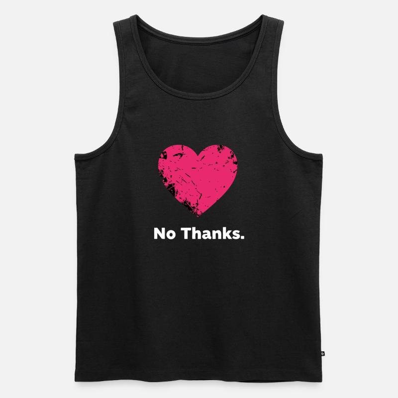 Nein Danke Herz - Männer Premium Bio Tank Top - Schwarz