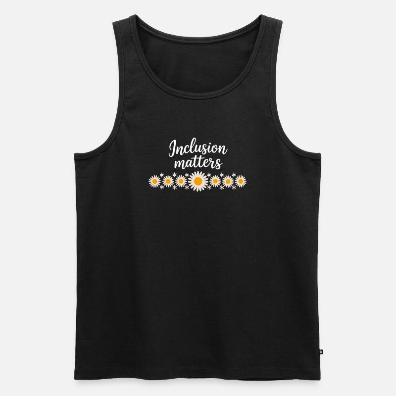 Inclusion matters mit Blütenkette - Männer Premium Bio Tank Top - Schwarz