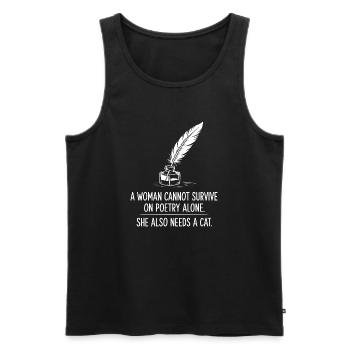 Poesie und Katzen - Männer Premium Bio Tank Top - Schwarz - Vorne - Michal (187cm)