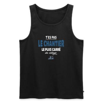 T’es pas le chantier le plus carré du village - Débardeur bio Premium Homme - noir - Devant - AI Model Male 178 light (178cm)