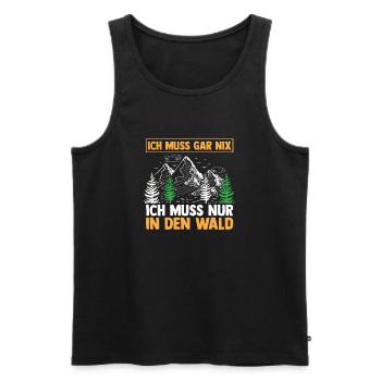 Jagd Jagen Waidmann Jäger - Männer Premium Bio Tank Top - Schwarz - Vorne - Michal (187cm)